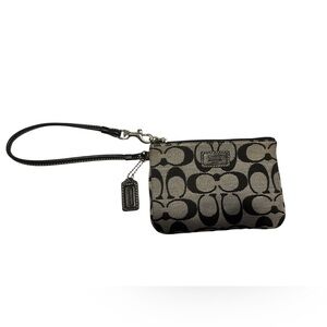 Coach Monogram Black and Gray Wristlet